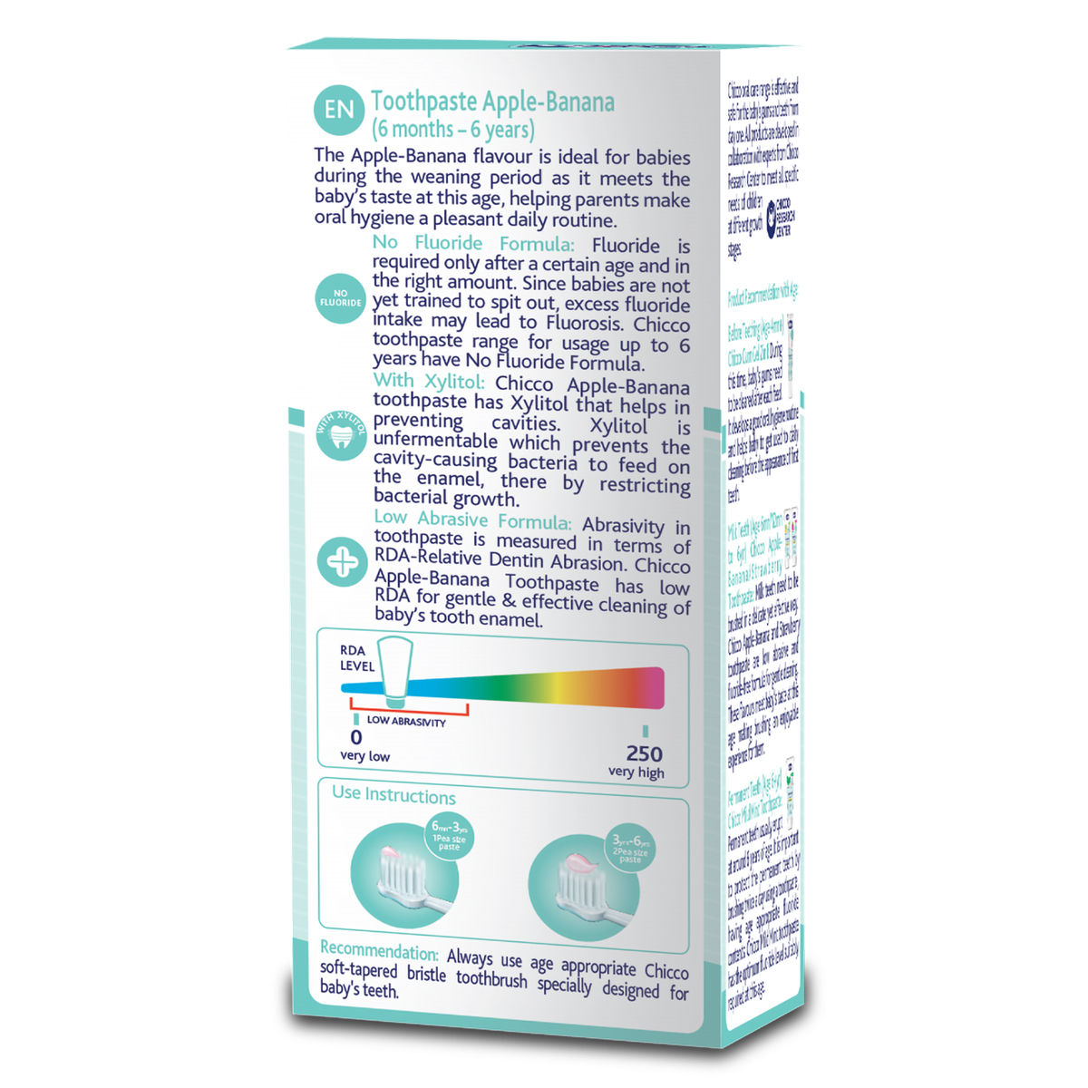 Chicco Apple-Banana Flavour Toothpaste for 6 Months to 6 Year Kids, 50 ...