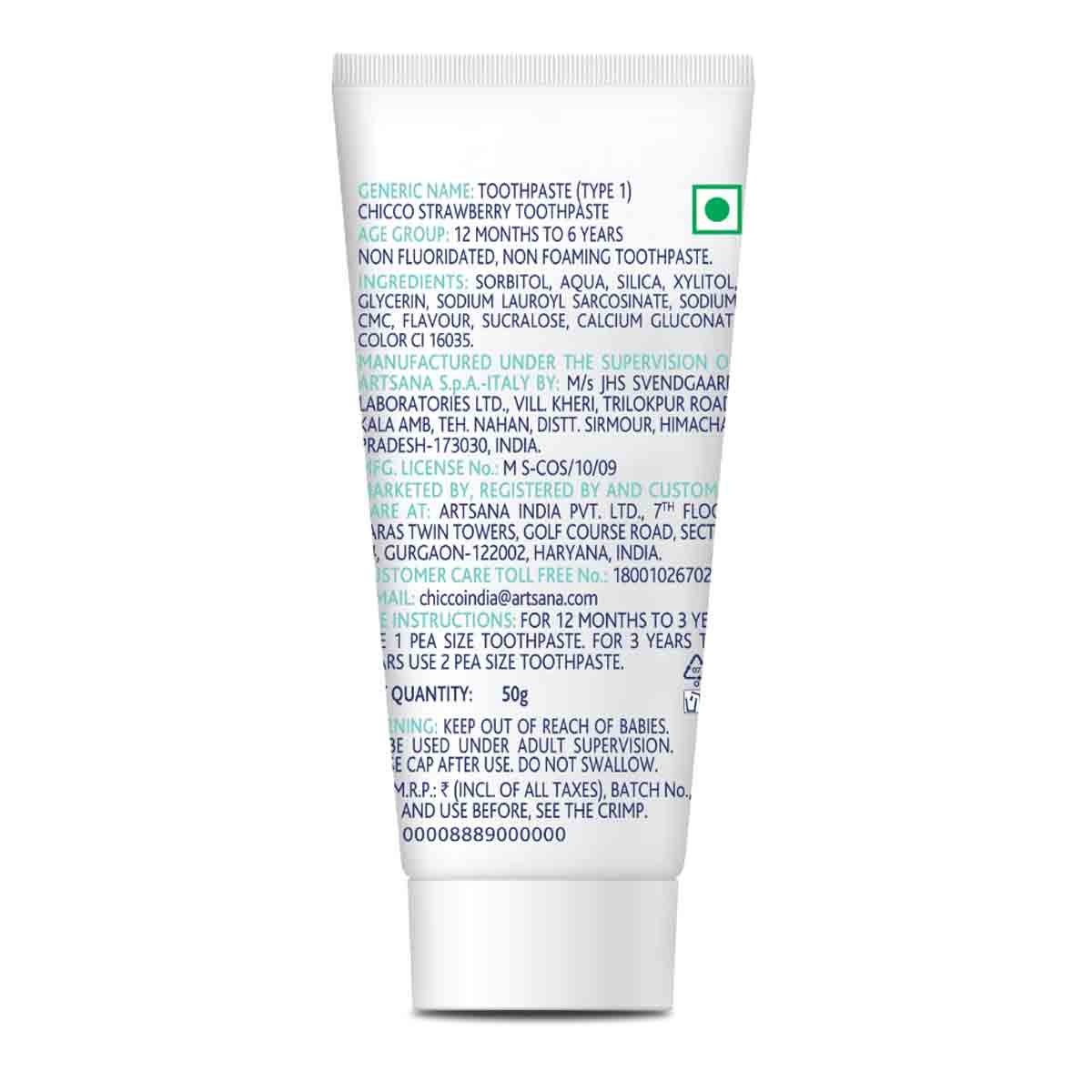 Chicco Strawberry Flavour Toothpaste for 12 Months to 6 Year Kids, 50 gm, Pack of 1 Chicco Strawberry Flavour Toothpaste for 12 Months to 6 Year Kids, 50 gm, Pack of 1