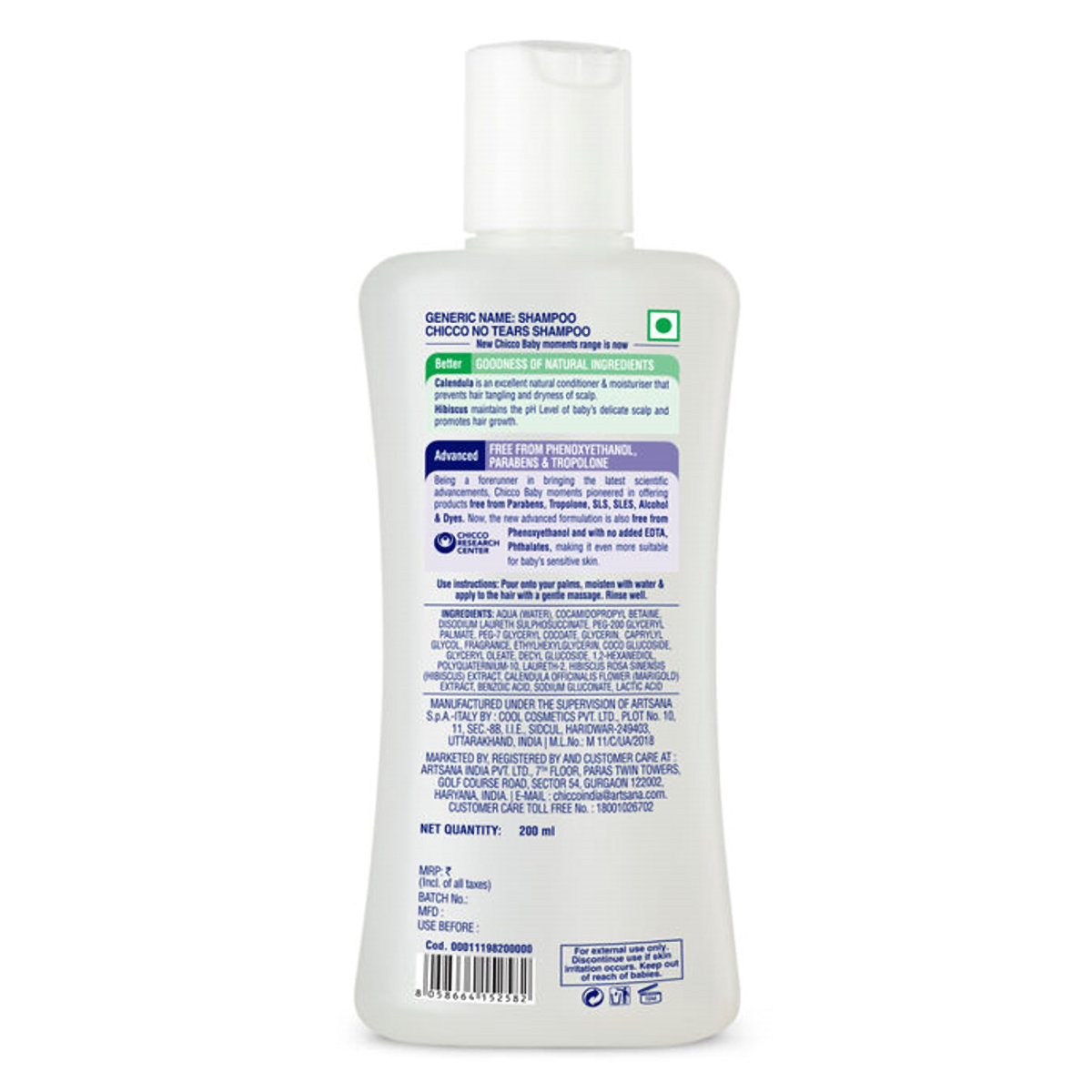 Chicco Baby Moments No Tears Shampoo, 200 ml, Pack of 1 Chicco Baby Moments No Tears Shampoo, 200 ml, Pack of 1