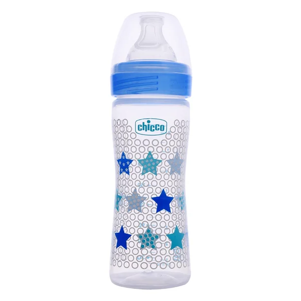 Chicco Well-Being Blue Feeding Bottle, 250 ml, Pack of 1