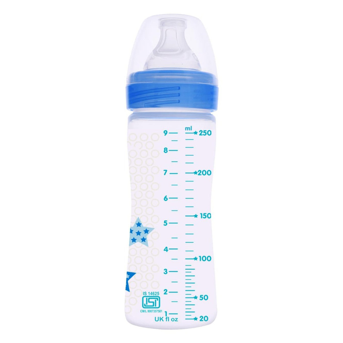 Chicco Well-Being Blue Feeding Bottle, 250 ml, Pack of 1 Chicco Well-Being Blue Feeding Bottle, 250 ml, Pack of 1