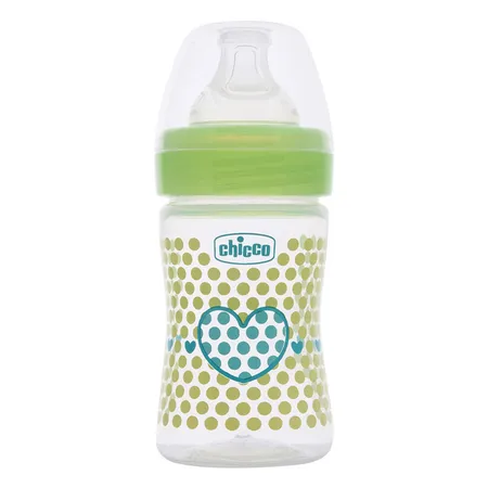 Chicco Well-Being Green Feeding Bottle, 150 ml