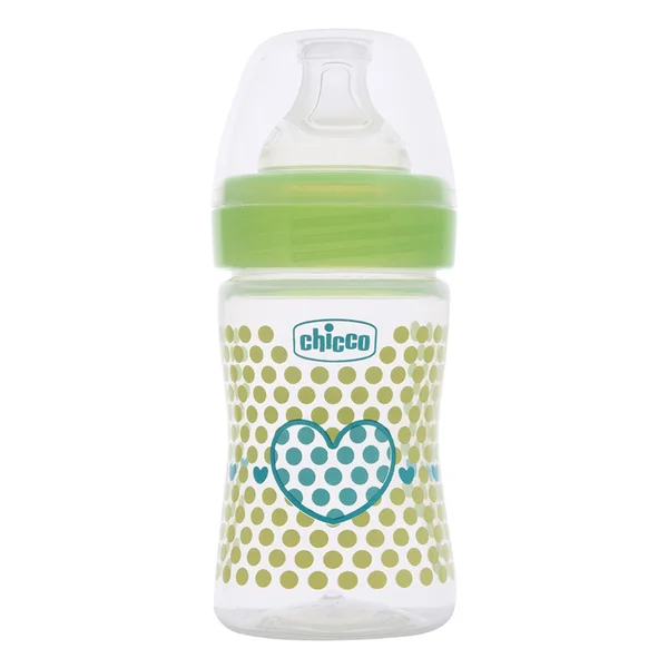 Chicco Well-Being Green Feeding Bottle, 150 ml, Pack of 1