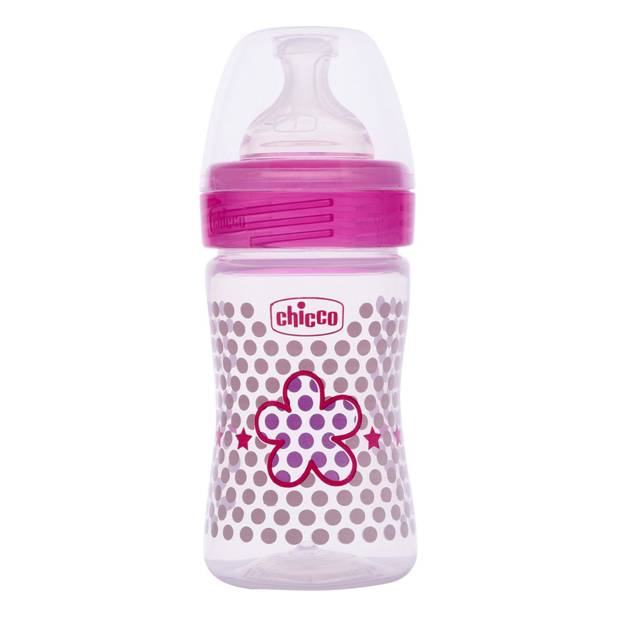 Chicco Well-Being Pink Feeding Bottle, 150 ml, Pack of 1 Chicco Well-Being Pink Feeding Bottle, 150 ml, Pack of 1