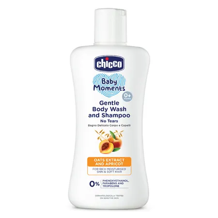 Chicco Baby Moments Gentle Body Wash & Shampoo, 200 ml