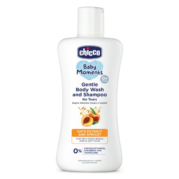 Chicco Baby Moments Gentle Body Wash &amp; Shampoo, 200 ml, Pack of 1