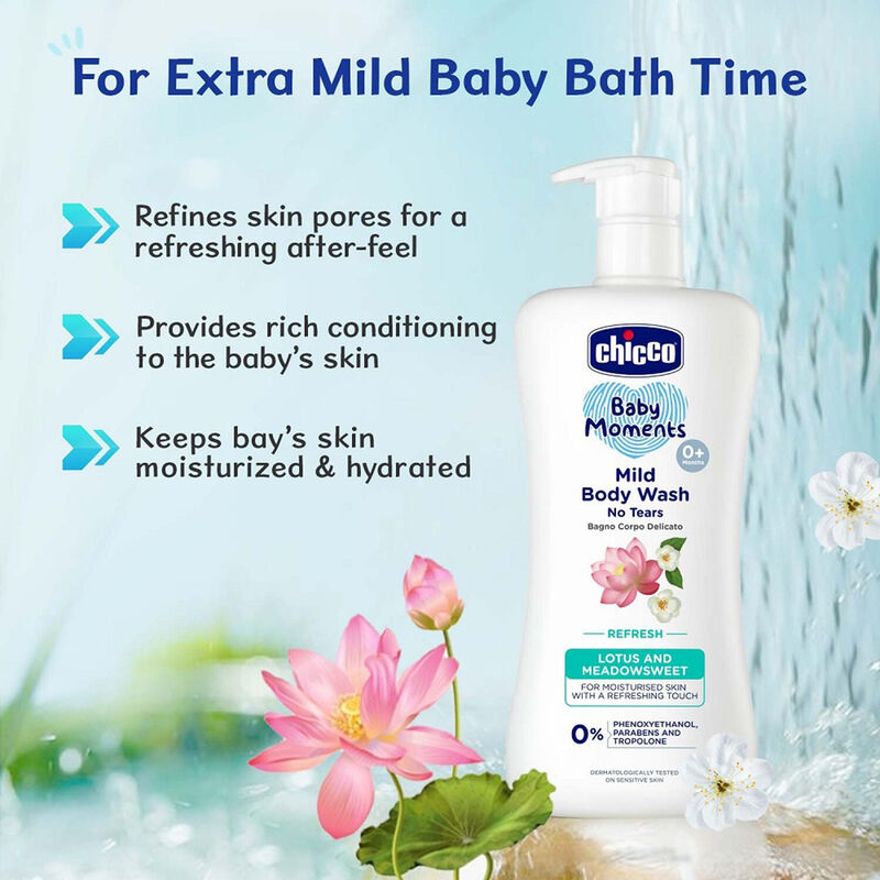 Chicco Baby Moments Refresh Mild Body Wash, 500 ml, Pack of 1 Chicco Baby Moments Refresh Mild Body Wash, 500 ml, Pack of 1