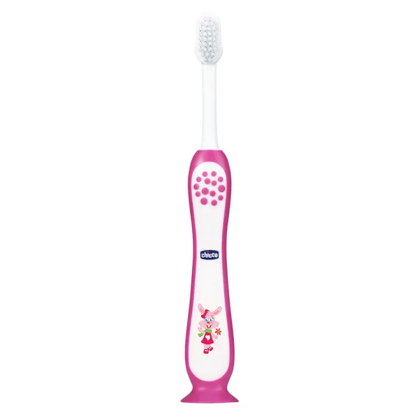 Chicco Extra Soft Pink Toothbrush for 3-8 Year Kids, 1 Count