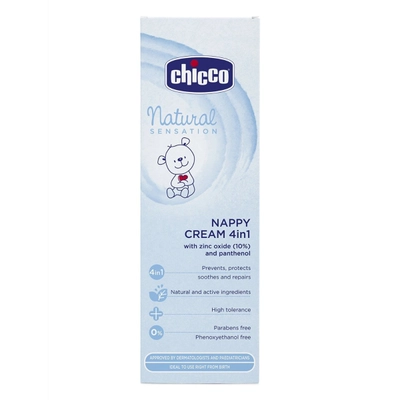 Chicco Natural Sensation 4 in 1 Nappy Cream, 100 ml, Pack of 1