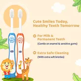 Chicco Soft Blue &amp; Orange Toothbrush for 3-8 Year Kids, 2 Count, Pack of 1