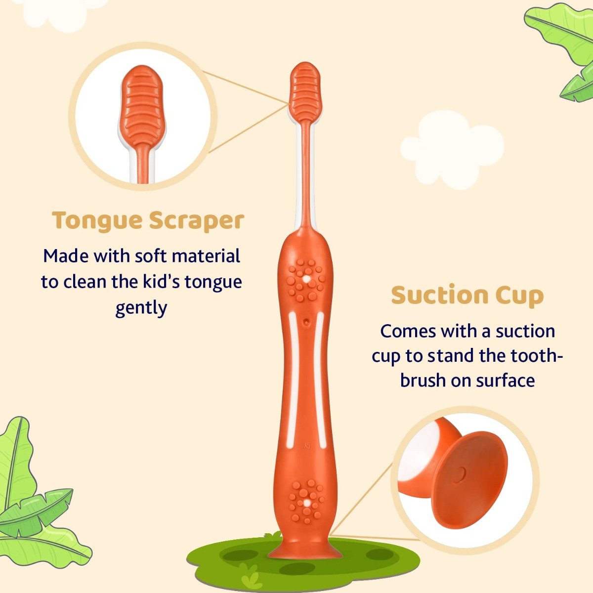 Chicco Soft Blue & Orange Toothbrush for 3-8 Year Kids, 2 Count, Pack of 1 Chicco Soft Blue & Orange Toothbrush for 3-8 Year Kids, 2 Count, Pack of 1