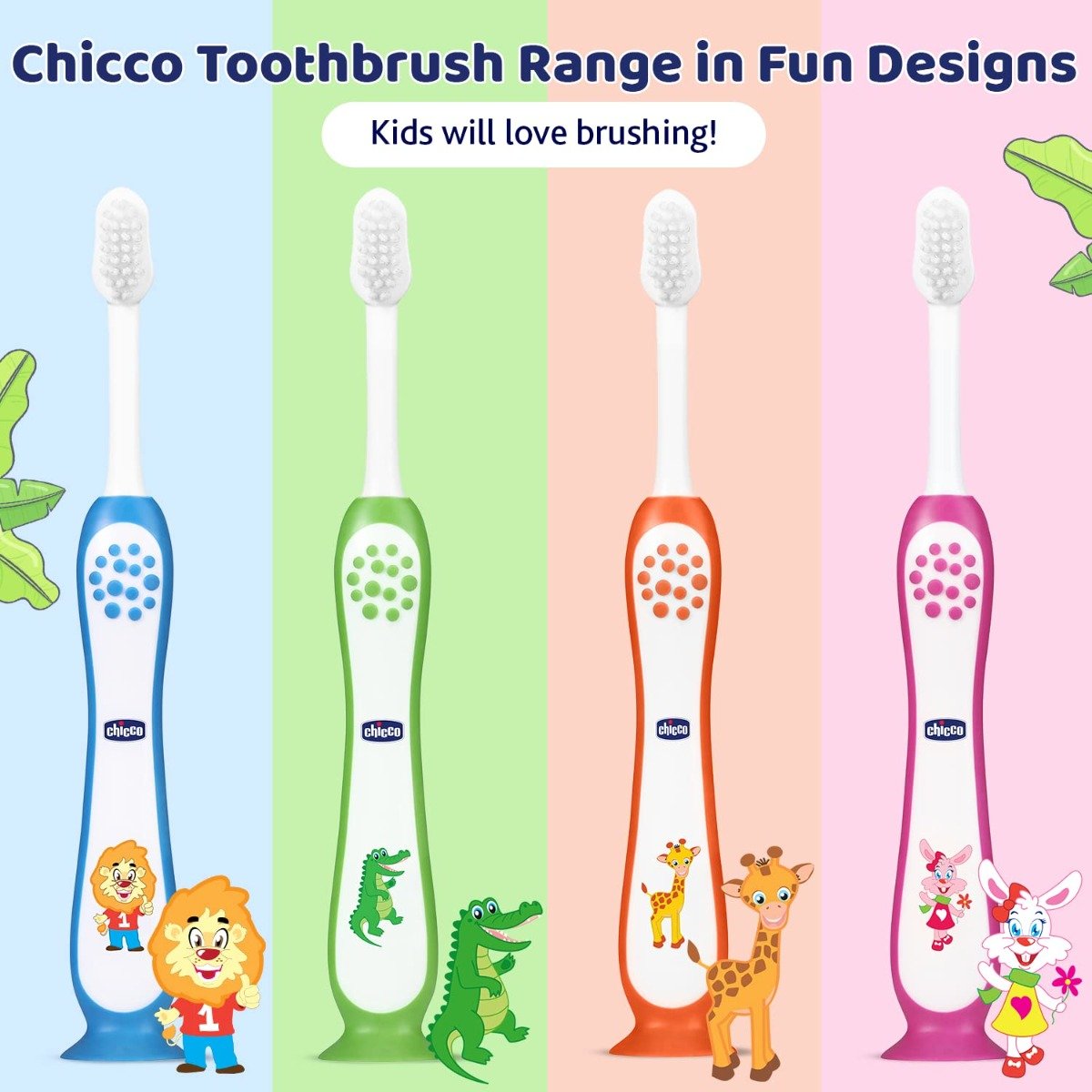 Chicco Soft Blue & Orange Toothbrush for 3-8 Year Kids, 2 Count, Pack of 1 Chicco Soft Blue & Orange Toothbrush for 3-8 Year Kids, 2 Count, Pack of 1