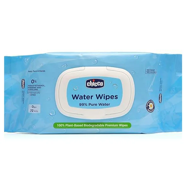 Chicco Premium Water Wipes, 72 Count