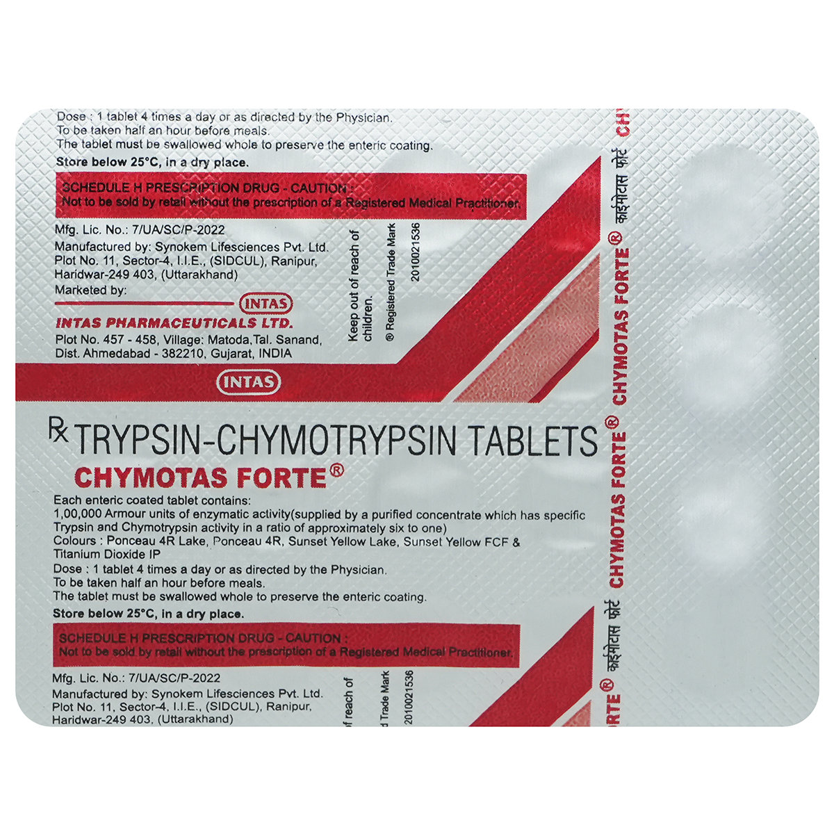 Chymotas Forte Tablet 20's, Pack of 20 TABLETS Chymotas Forte Tablet 20's, Pack of 20 TABLETS