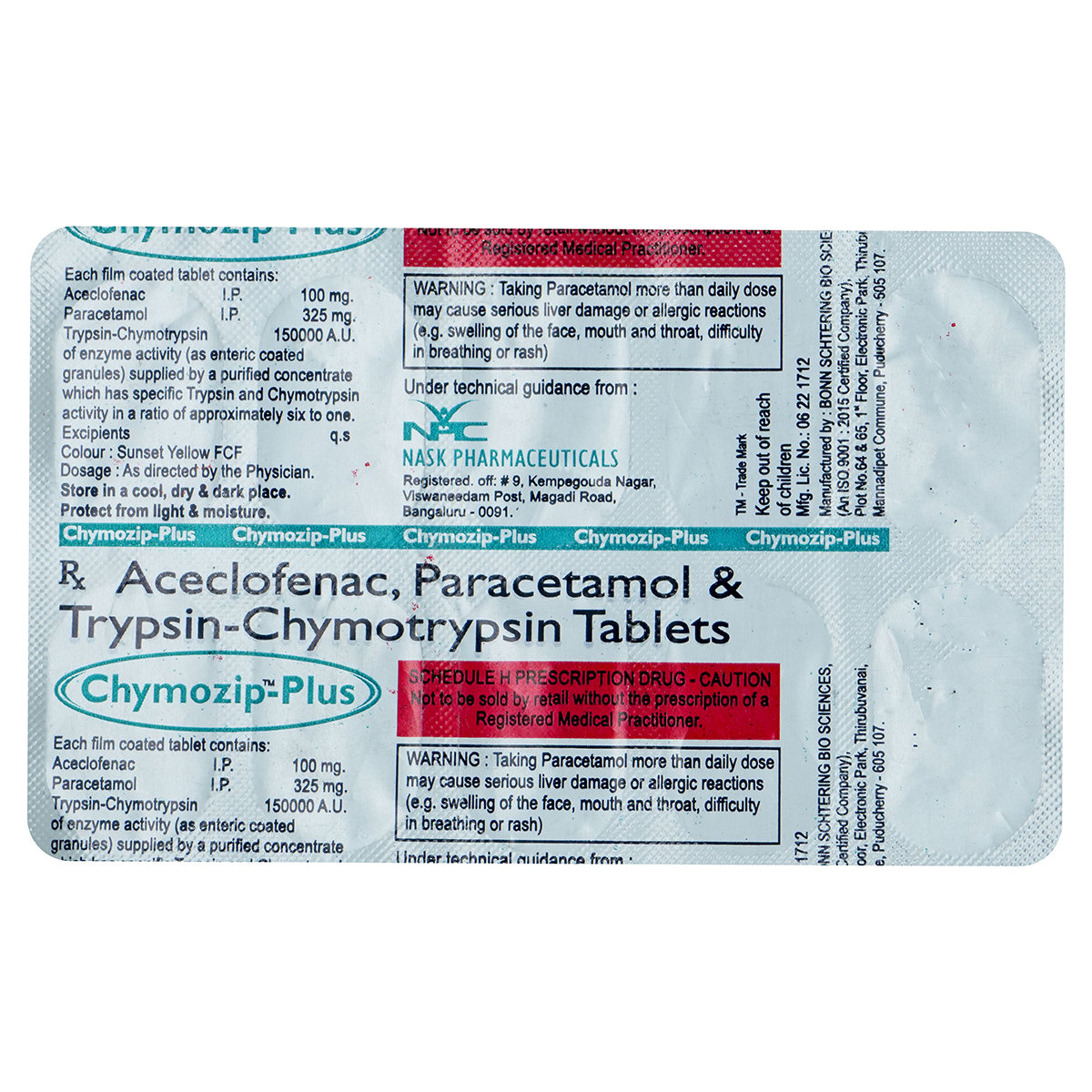 Chymozip Plus Tablet 10's, Pack of 10 TABLETS Chymozip Plus Tablet 10's, Pack of 10 TABLETS