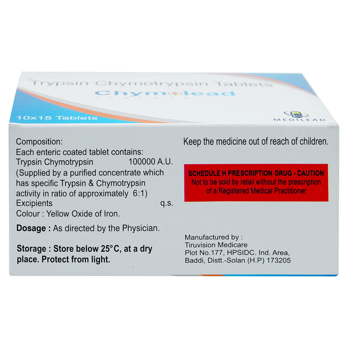 Chymolead 100000AU Tablet 15's, Pack of 15 TabletS Chymolead 100000AU Tablet 15's, Pack of 15 TabletS
