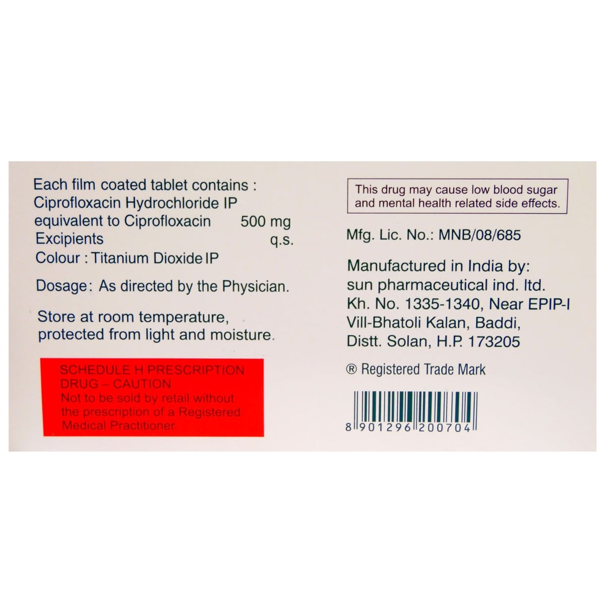 Cifran 500 Tablet 10's, Pack of 10 TABLETS Cifran 500 Tablet 10's, Pack of 10 TABLETS