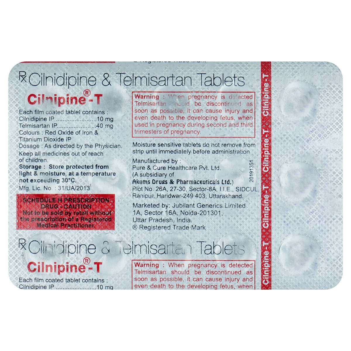 Cilnipine T Tablet 10's, Pack of 10 TABLETS Cilnipine T Tablet 10's, Pack of 10 TABLETS