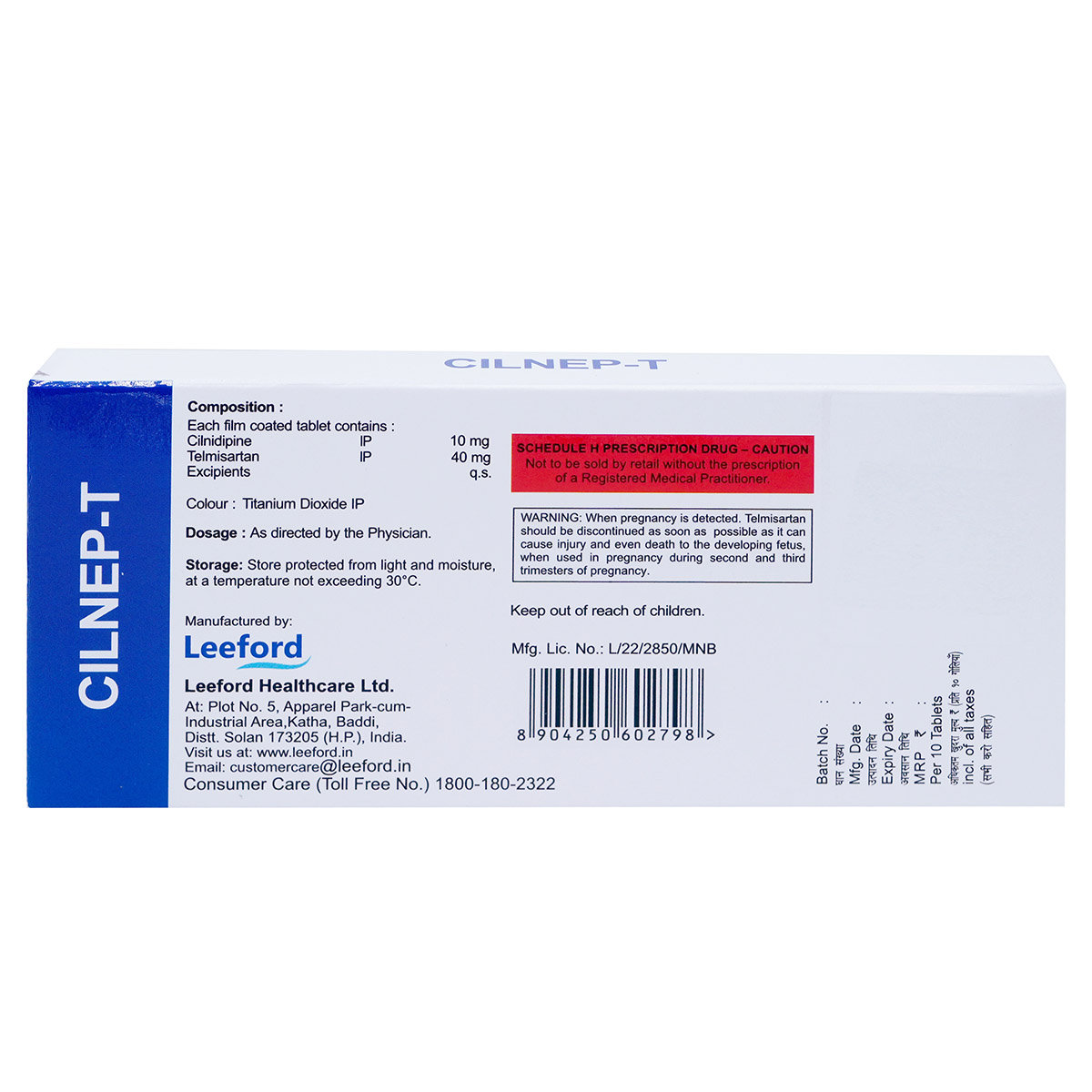 Cilnep-T Tablet 10's, Pack of 10 Cilnep-T Tablet 10's, Pack of 10