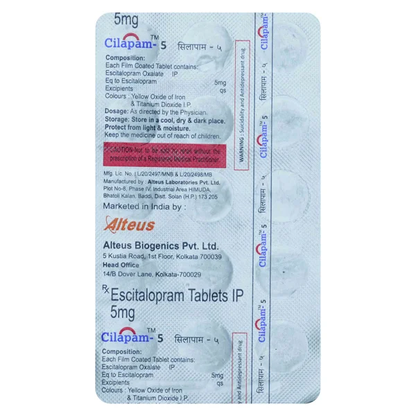 Cilapam-5mg Tablet 15's