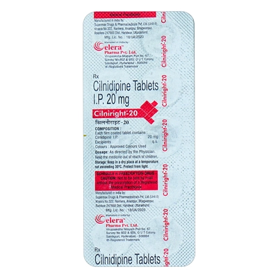 Cilniright-20mg Tablet 10's, Pack of 10 TabletS