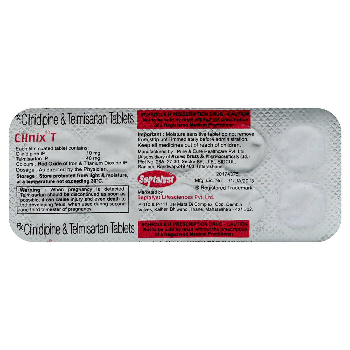Cilnix T Tablet 10's, Pack of 10 TABLETS Cilnix T Tablet 10's, Pack of 10 TABLETS