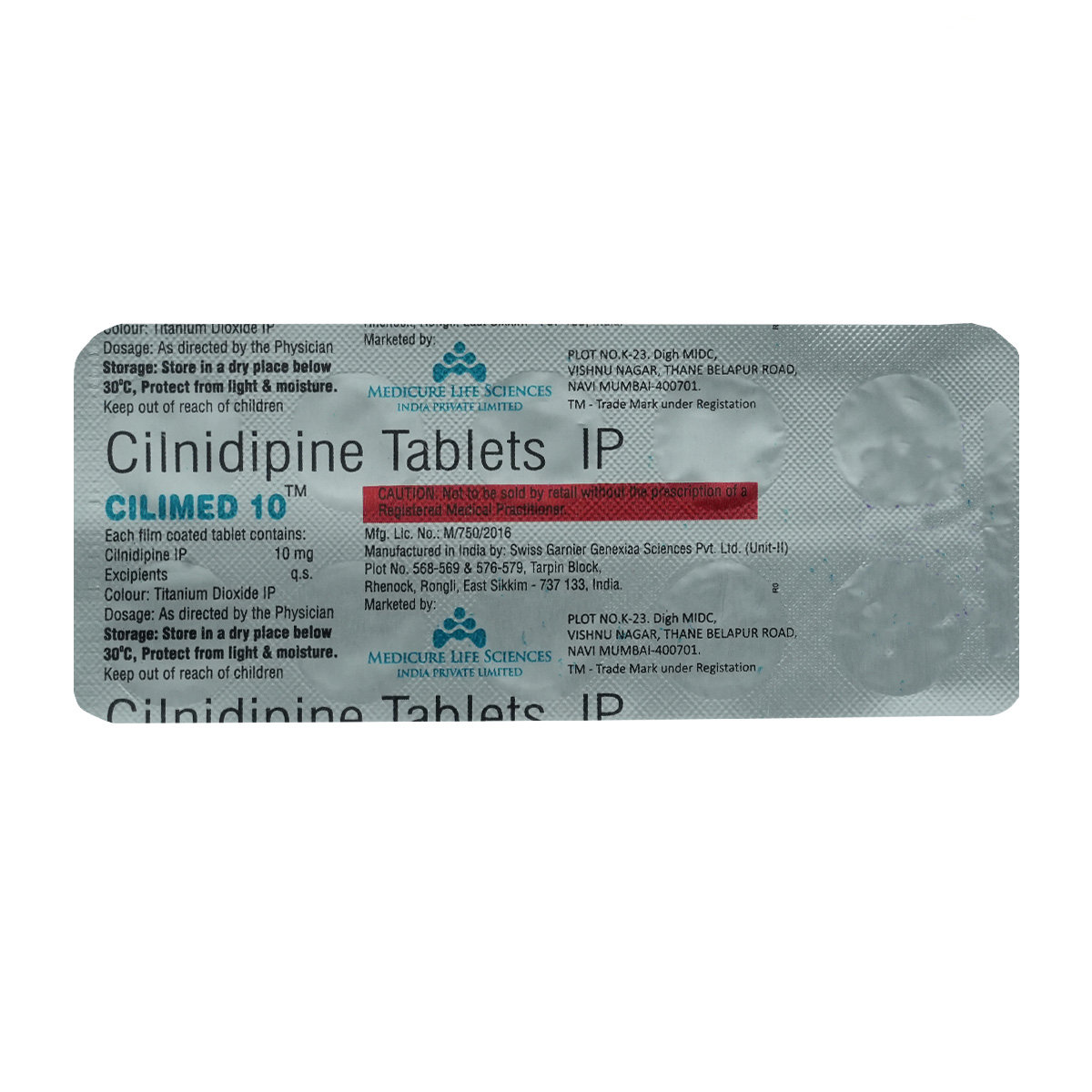Cilimed 10 Tablet 10's, Pack of 10 TABLETS Cilimed 10 Tablet 10's, Pack of 10 TABLETS