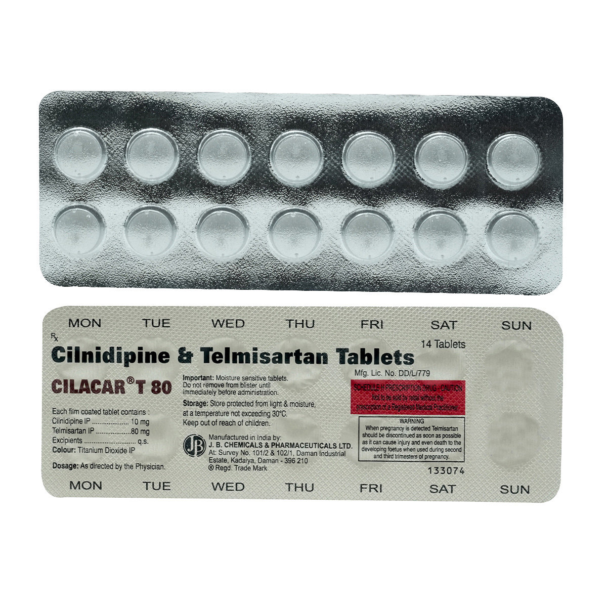 Cilacar T 80 Tablet 14's, Pack of 14 TabletS Cilacar T 80 Tablet 14's, Pack of 14 TabletS