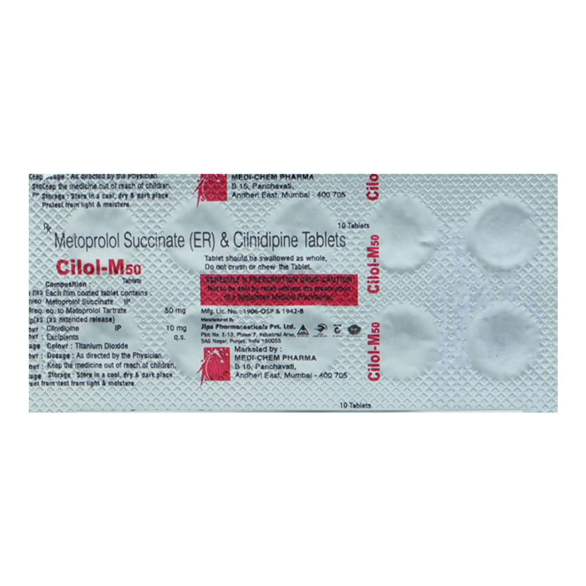 Buy Cilol-M50 Tablet 10's Online