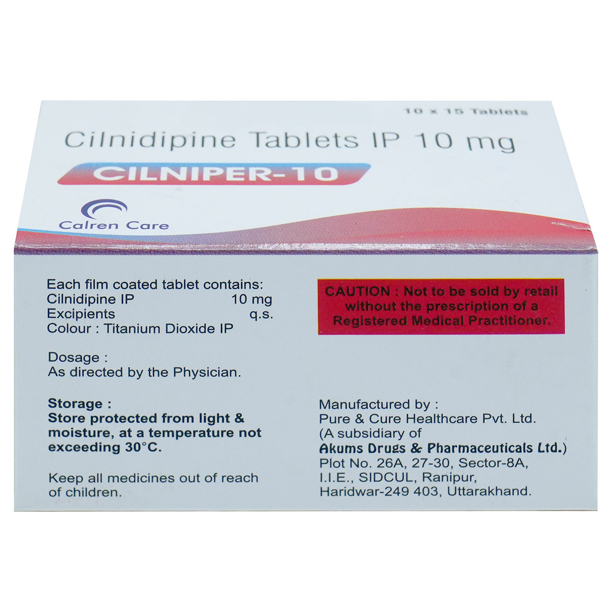 Cilniper-10 Tablet 15's, Pack of 15 POWDERS Cilniper-10 Tablet 15's, Pack of 15 POWDERS
