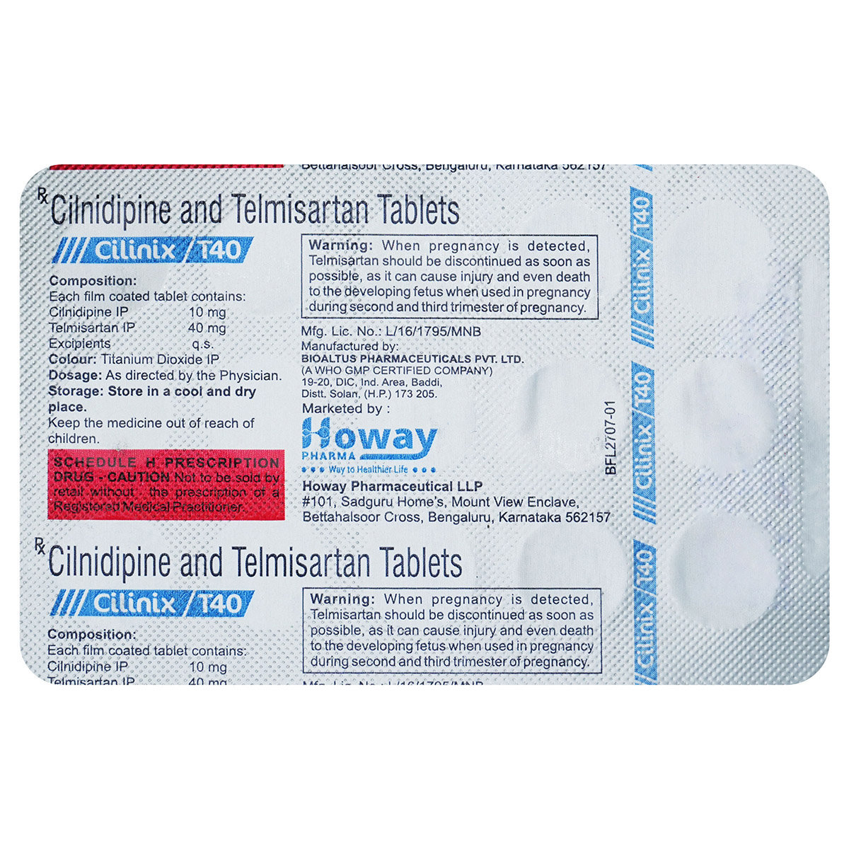 Cilinix T40 Tablet 15's, Pack of 15 TABLETS Cilinix T40 Tablet 15's, Pack of 15 TABLETS