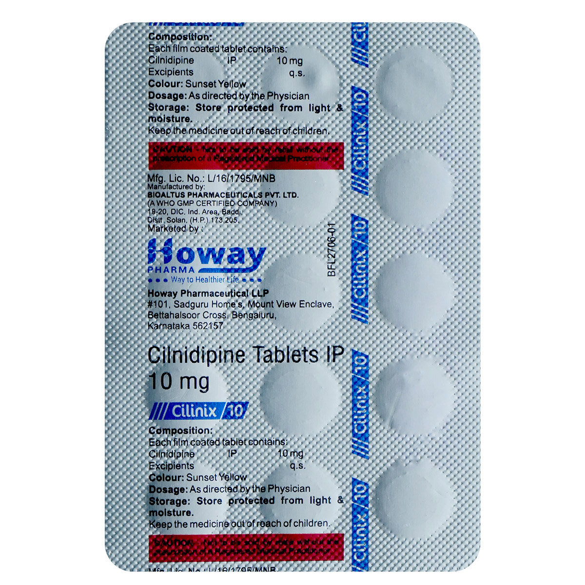 Cilinix 10 Tablet 15's, Pack of 15 TabletS Cilinix 10 Tablet 15's, Pack of 15 TabletS