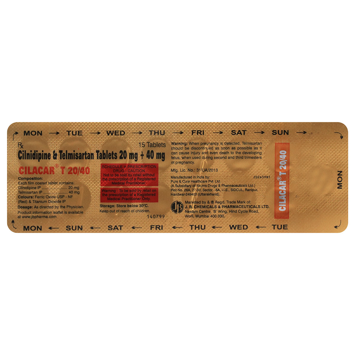 Cilacar T 20/40 Tablet 15's, Pack of 15 Cilacar T 20/40 Tablet 15's, Pack of 15