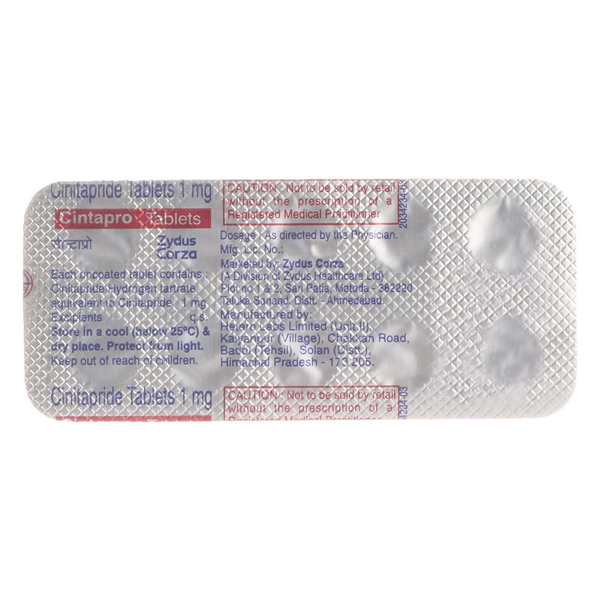 Cintapro Tablet 10's, Pack of 10 TABLETS Cintapro Tablet 10's, Pack of 10 TABLETS