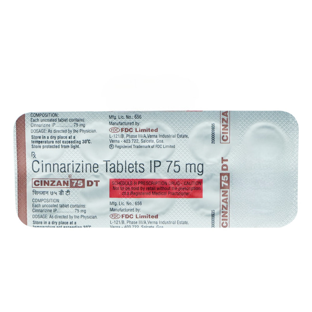 Cinzan 75 DT Tablet 10's, Pack of 10 TabletS Cinzan 75 DT Tablet 10's, Pack of 10 TabletS