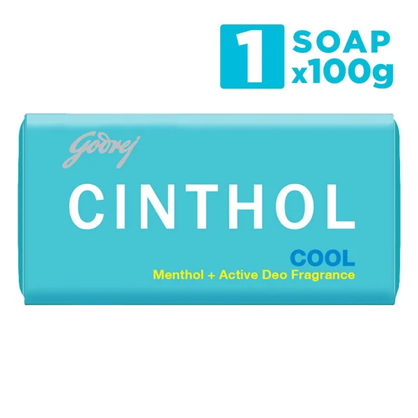 Cinthol Cool Soap 100 gm | With Icy Cool Menthol | Stay Fresh with Active Deo Fragrance | For All Skin Type, Pack of 1