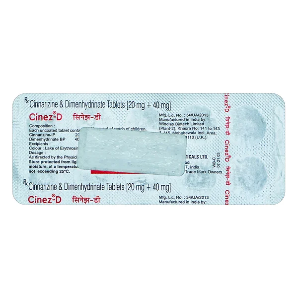 Cinez-D Tablet 10's, Pack of 10 TabletS