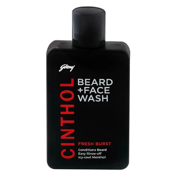 Cinthol Fresh Burst Beard + Face Wash 100 ml | With Icy Cool Menthol | Removes Oil | Makes Beard Soft &amp; Irritation | With Dual Cleansing System | For Men | For Normal To Oily Skin, Pack of 1