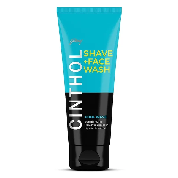 Cinthol Cool Wave Shave + Face Wash 100 gm | With Icy Cool Menthol | Removes Excess Oil | For Refreshing Skin | Makes Beard Soft &amp; Irritation Free With Dual Cleansing System | For Men, Pack of 1