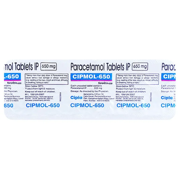 Cipmol 650 mg Tablet 10's