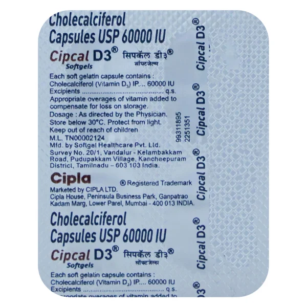 Cipcal D3 60K Softgel Capsule 4's