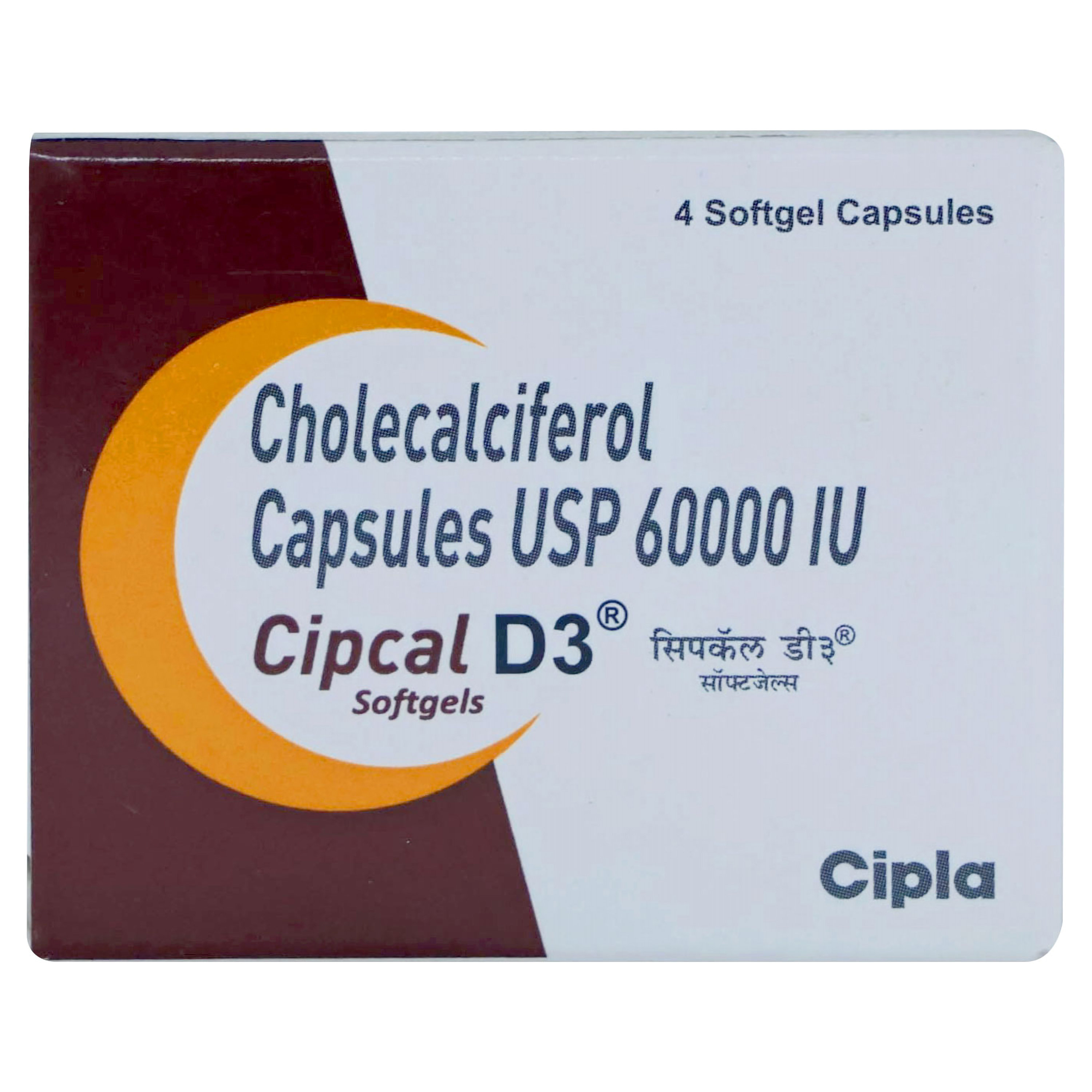 Cipcal D3 60K Softgel Capsule 4's, Pack of 4 Cipcal D3 60K Softgel Capsule 4's, Pack of 4