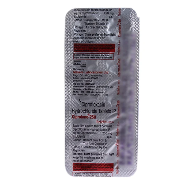 Ciprolone 250 Tablet 10's