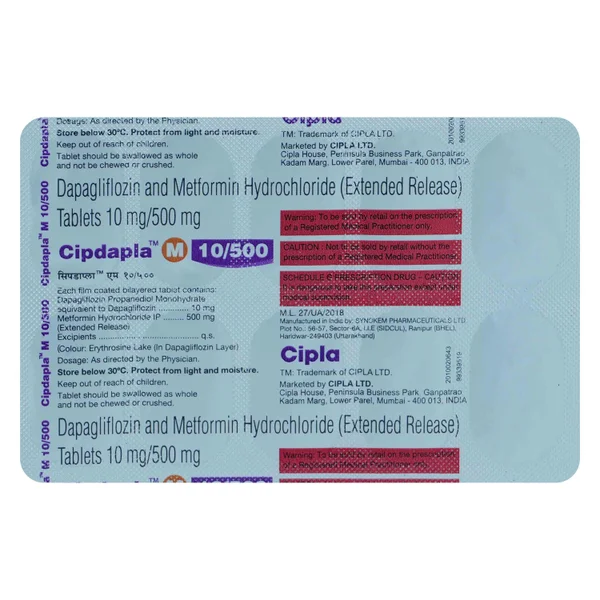 Cipdapla M 10/500 Tablet 10's
