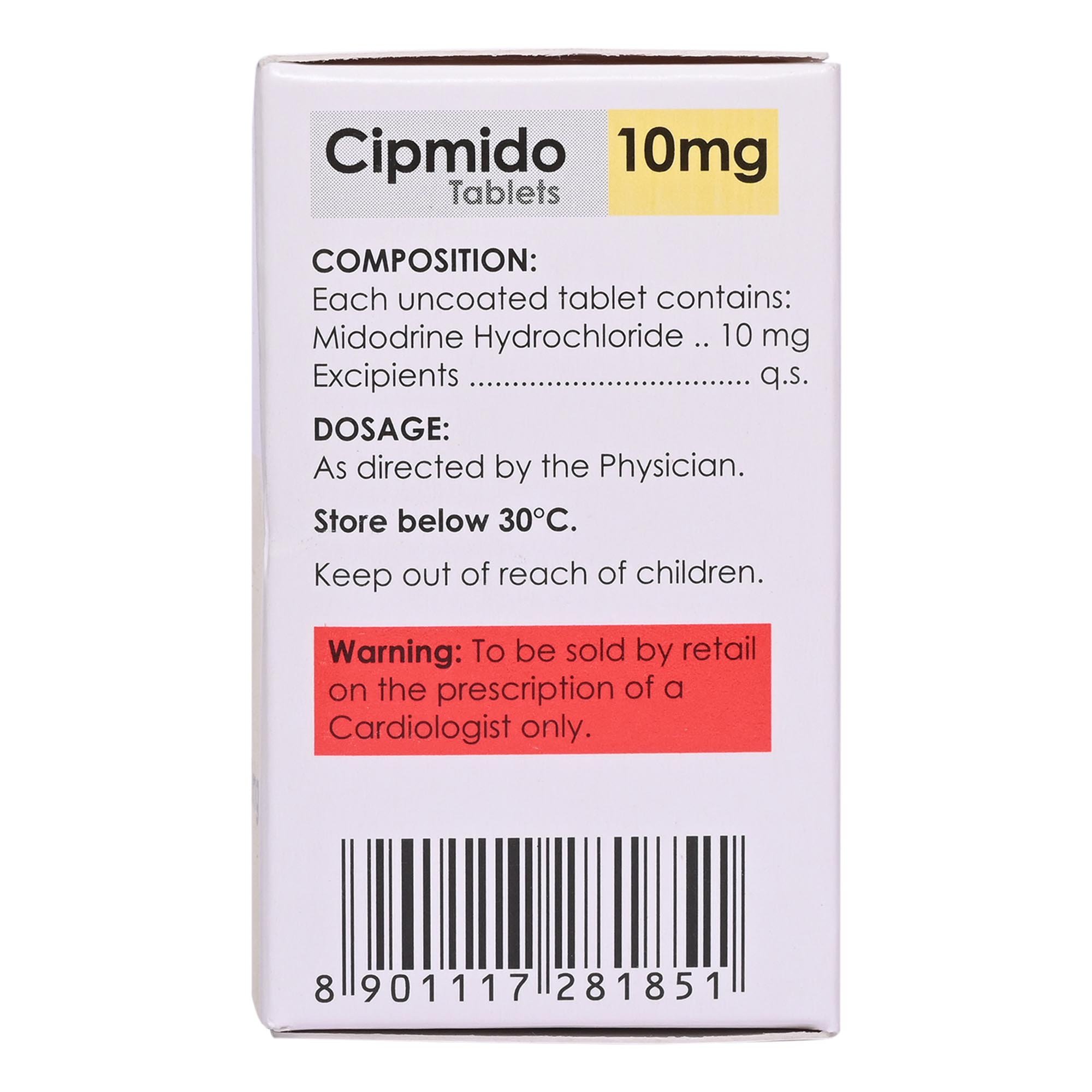 Cipmido 10 mg Tablet 10's, Pack of 10 Cipmido 10 mg Tablet 10's, Pack of 10