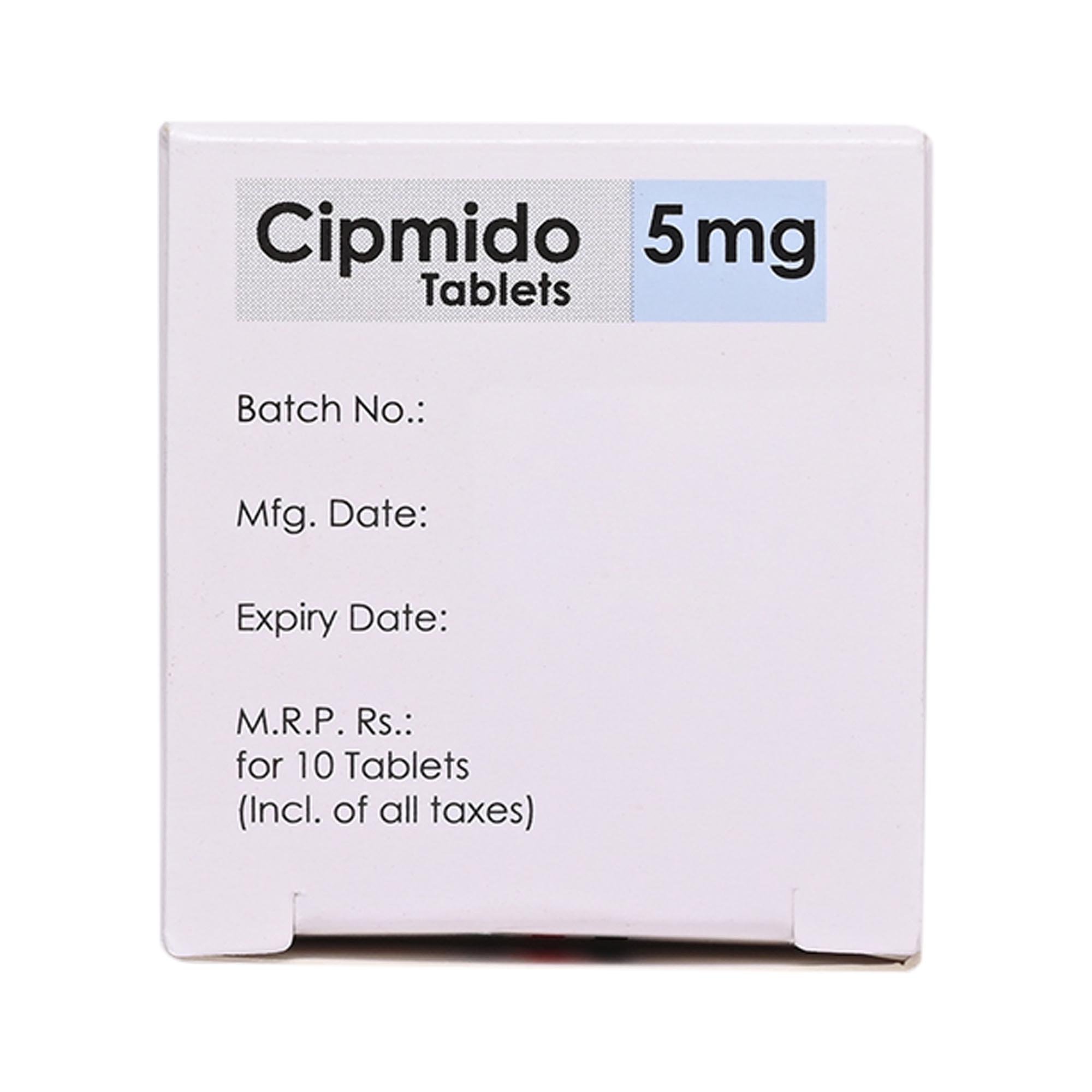 Cipmido 5 mg Tablet 10's, Pack of 10 TABLETS Cipmido 5 mg Tablet 10's, Pack of 10 TABLETS