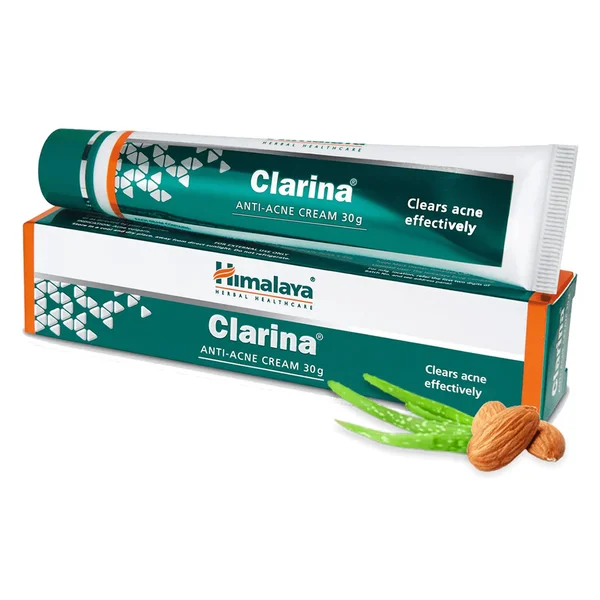 Himalaya Clarina Anti-Acne Cream 30 gm | Aloe Vera &amp; Almond | Effectively Clears Acne, Pack of 1