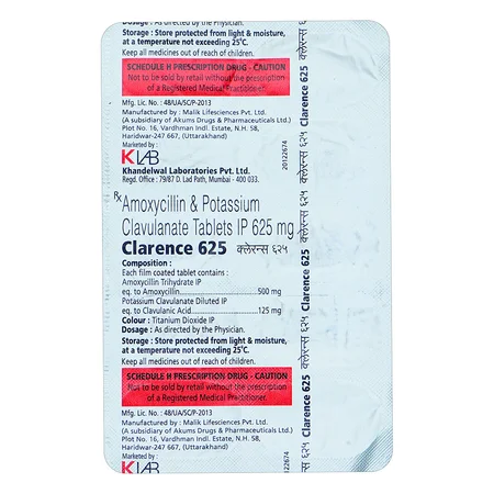 Clarence 625 mg Tablet 10's