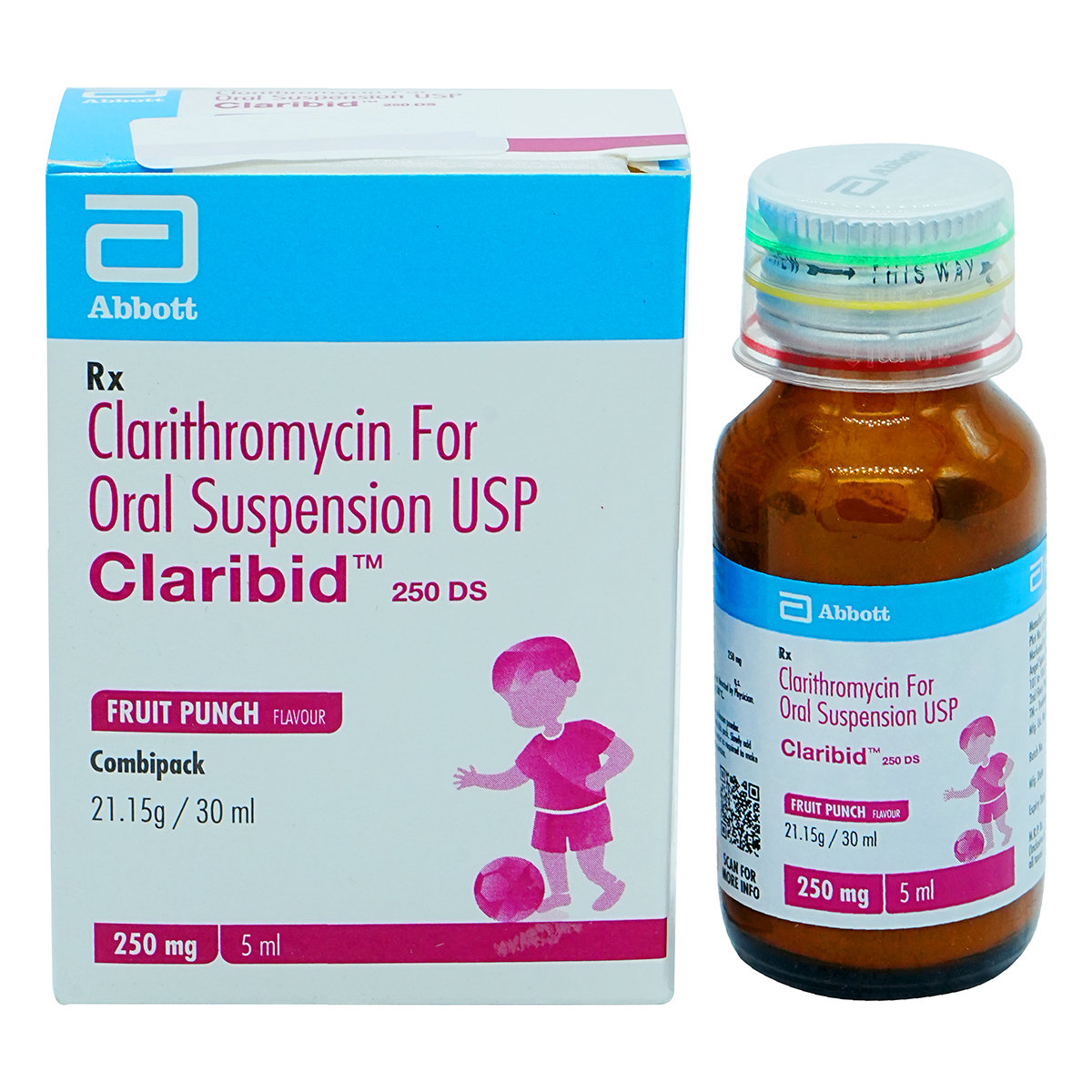 Claribid 250 DS Combipack Fruit Punch Suspension 30 ml, Pack of 1 SYUSPENSION Claribid 250 DS Combipack Fruit Punch Suspension 30 ml, Pack of 1 SYUSPENSION