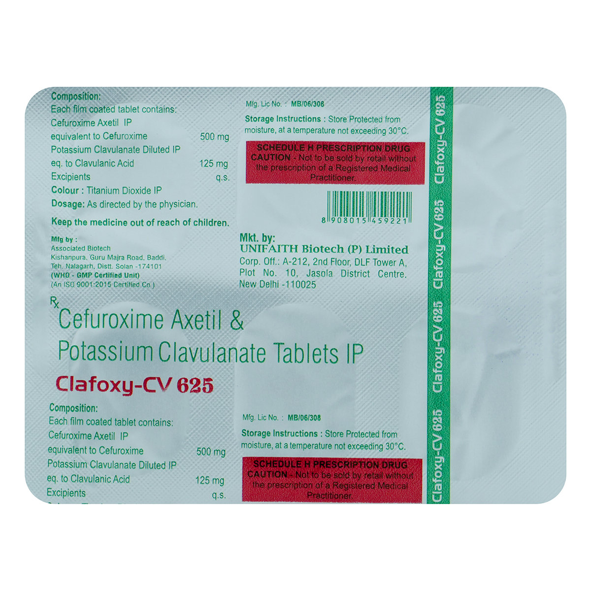 Clafoxy-CV 625 Tablet 6's, Pack of 6 TABLETS Clafoxy-CV 625 Tablet 6's, Pack of 6 TABLETS